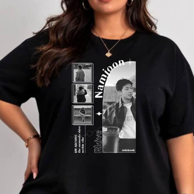 Camiseta RM Namjoon BTS 100% Algodão Malha Premium Estampa Kpop
