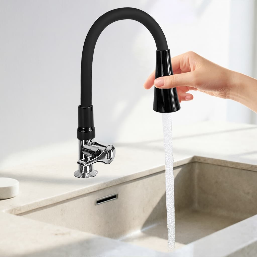 *Torneira de Cozinha 360° Giratória Flexível, Spray Duplo, 2 Modos Instalação Bancada/Parede,Monofrio Anti-Ferrugem Prem