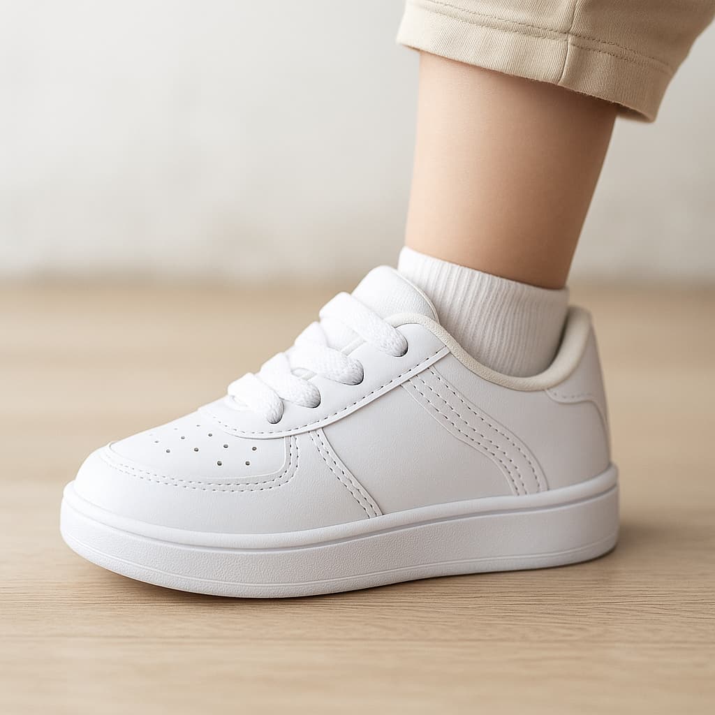 Tênis Branco Unissex, Confortável e Moderno, Tamanhos do 18 ao 33 - Compre Já!