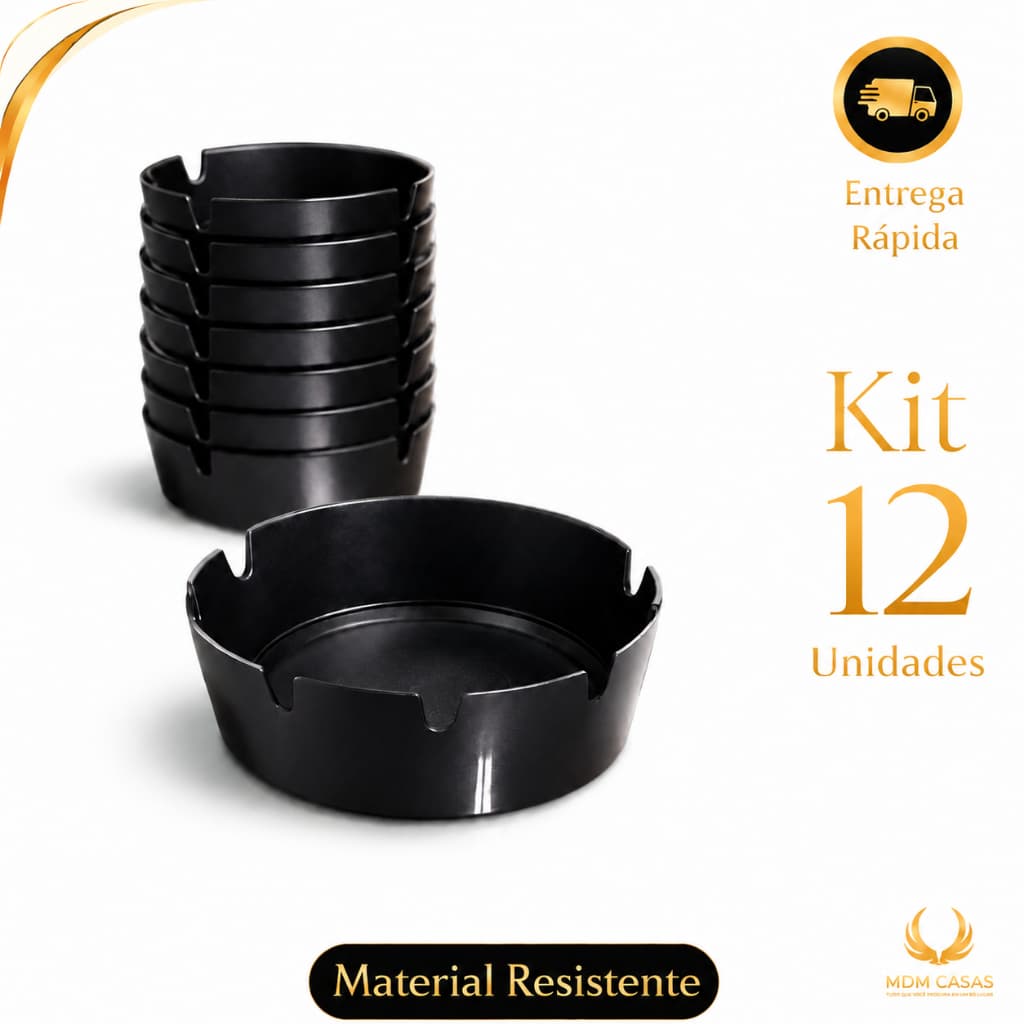 12 ou 6 Cinzeiros Nylon Redondo Resistente Lavável