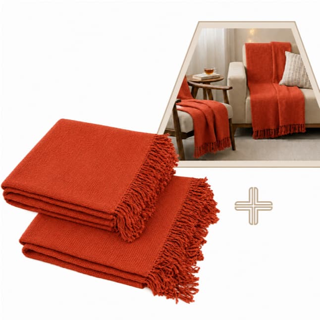 Kit 2 Mantas Para Sofá Grande 2,10 x 1,20 Decorativas 100% Algodão