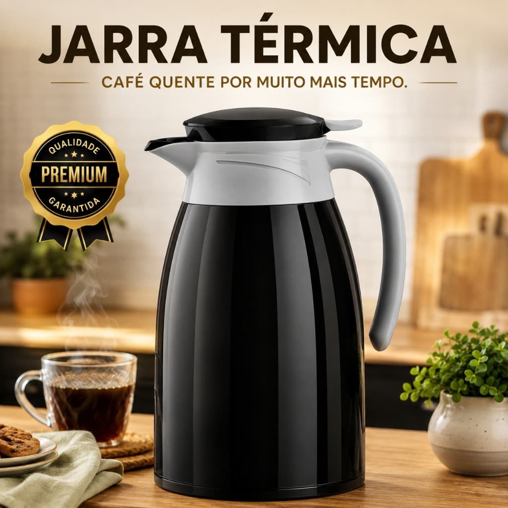Conjunto Garrafa Termica 190ml 4 Canecas Vidro Preta Elegancia Funcionalidade Durabilidade