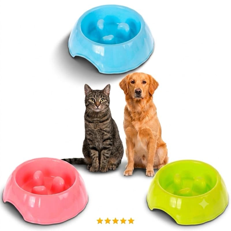 Comedouro Lento Interativo Anti Engasgo Para Cães E Gatos - Tigela Pet Interativa Ração