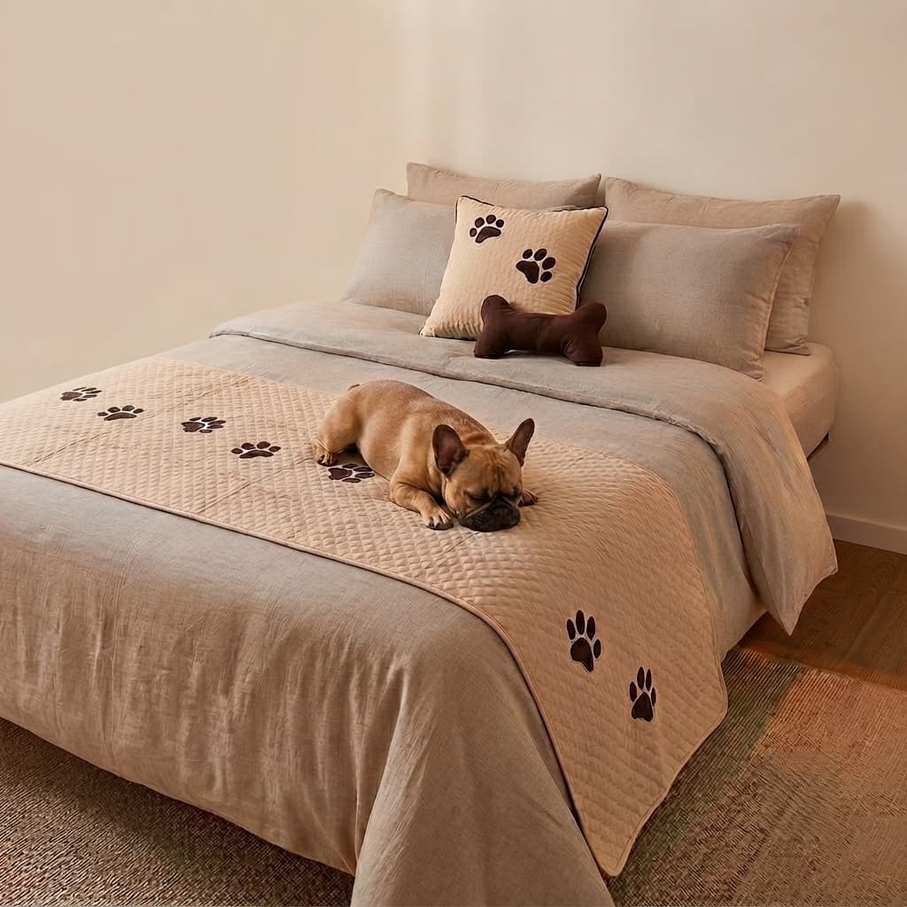Kit Peseira Casal King Impermeável Protetor de Cama para Pets