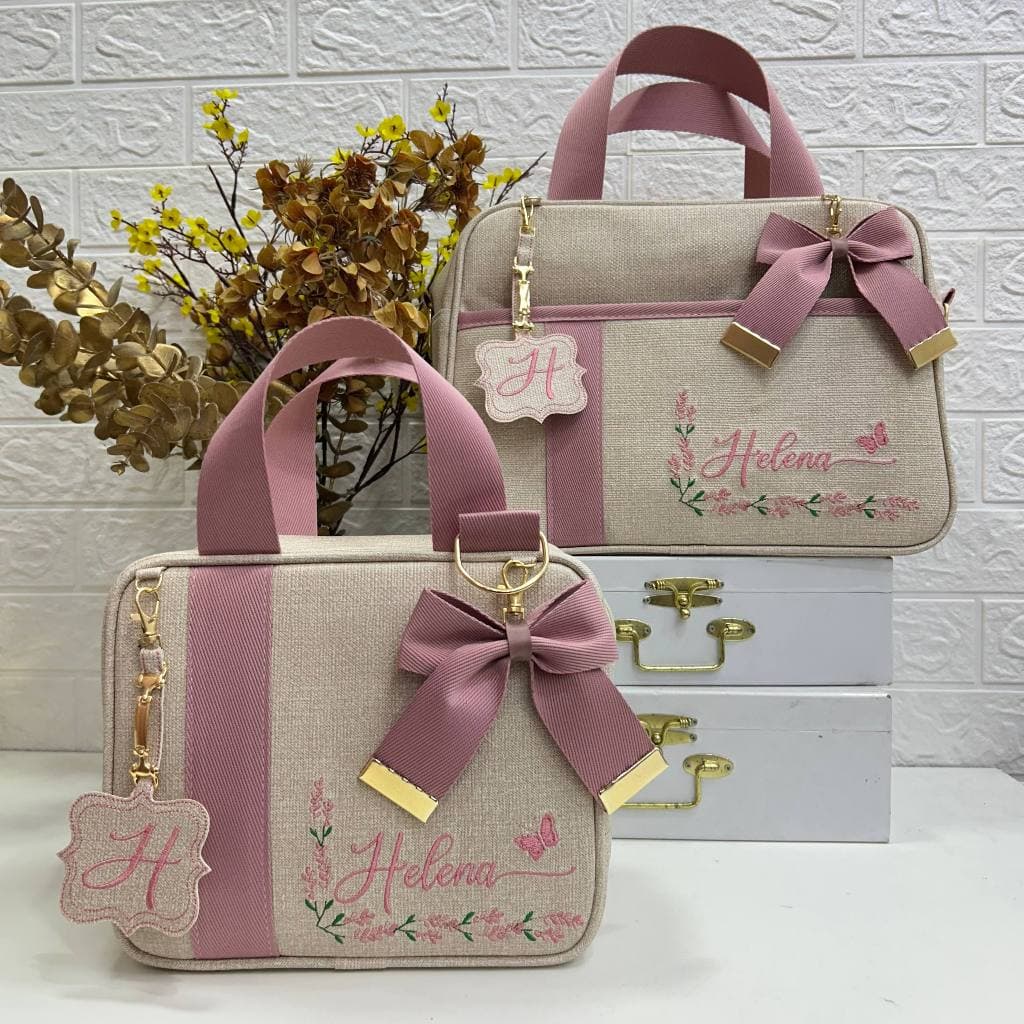 KIT BOLSAS PERSONALIZADAS COM NOME BORDADO COMPLETO