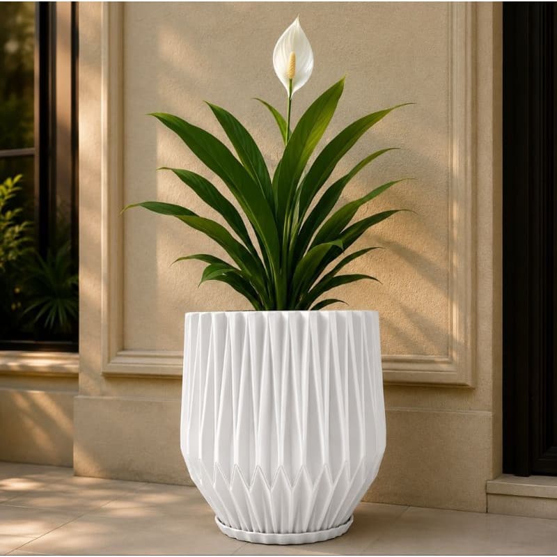 Vaso Grande Origami G Premium Para Plantas Polietileno Resistente Jardim Sala Varanda Decoração