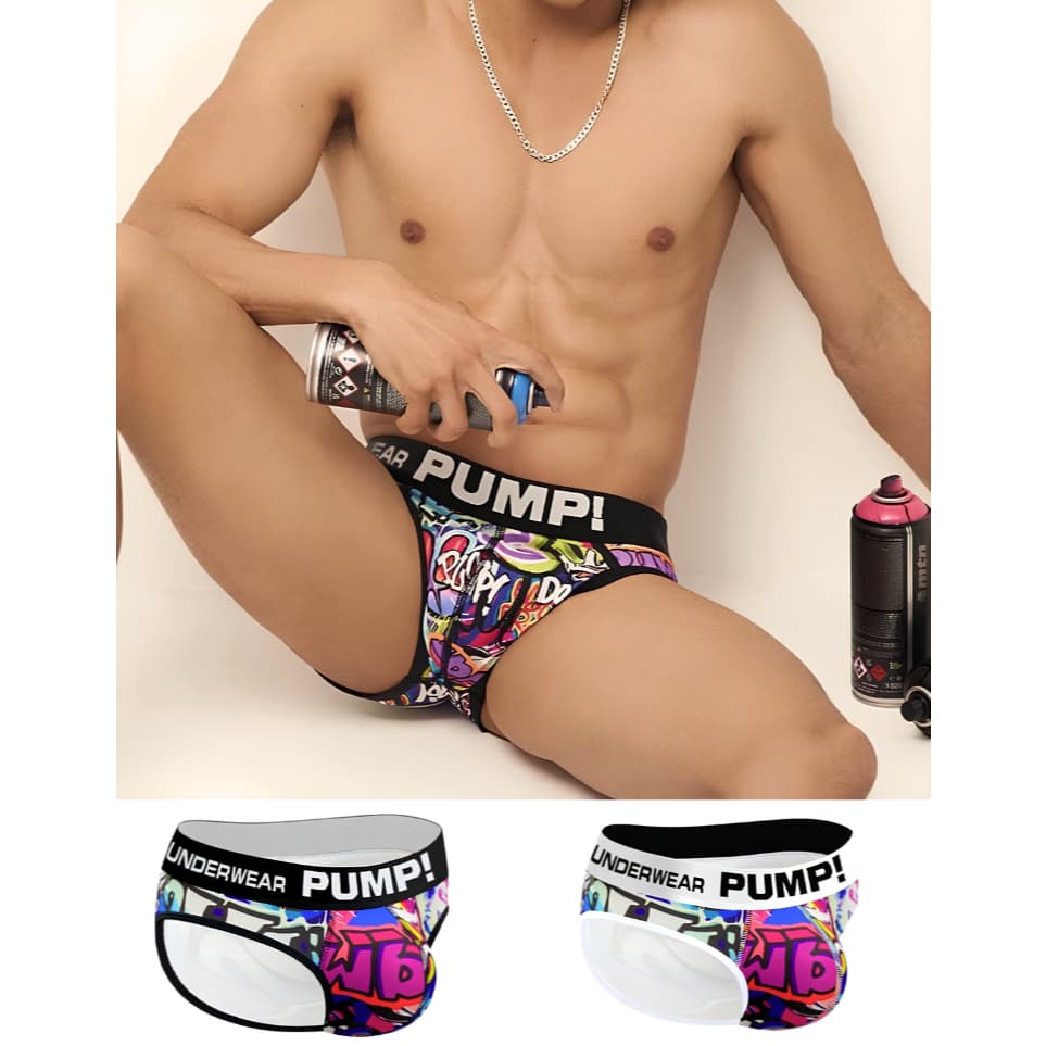 Cueca Pump! Estampada Grafite Colorida