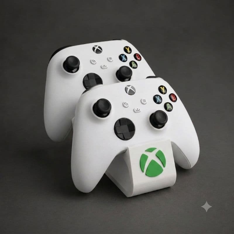 Suporte Duplo Para Controle Gamer Organizador Base Mesa Compatível Xbox Series X, S One Elite e Xbox 360