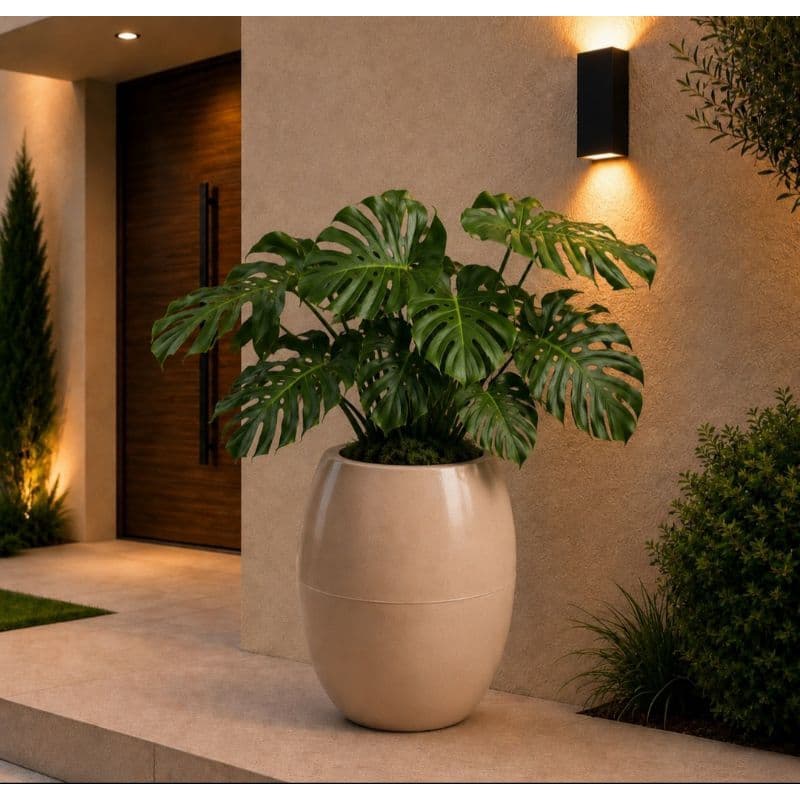 Vaso Oval G Grande Para Plantas Em Polietileno Resistente Impermeável Decoração Jardim Sala Varanda Luxo