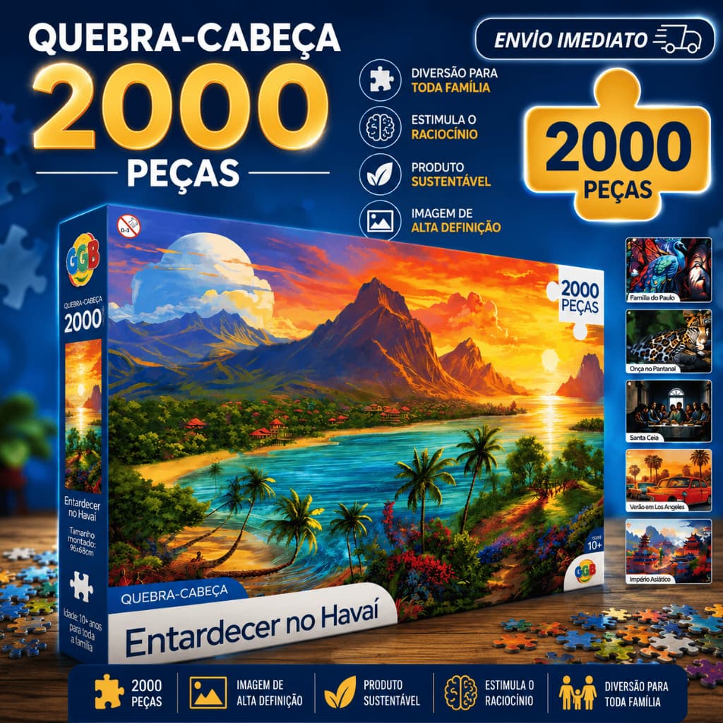 Quebra Cabeça 2000 Peças Peças Premium - Escolha Desenhos