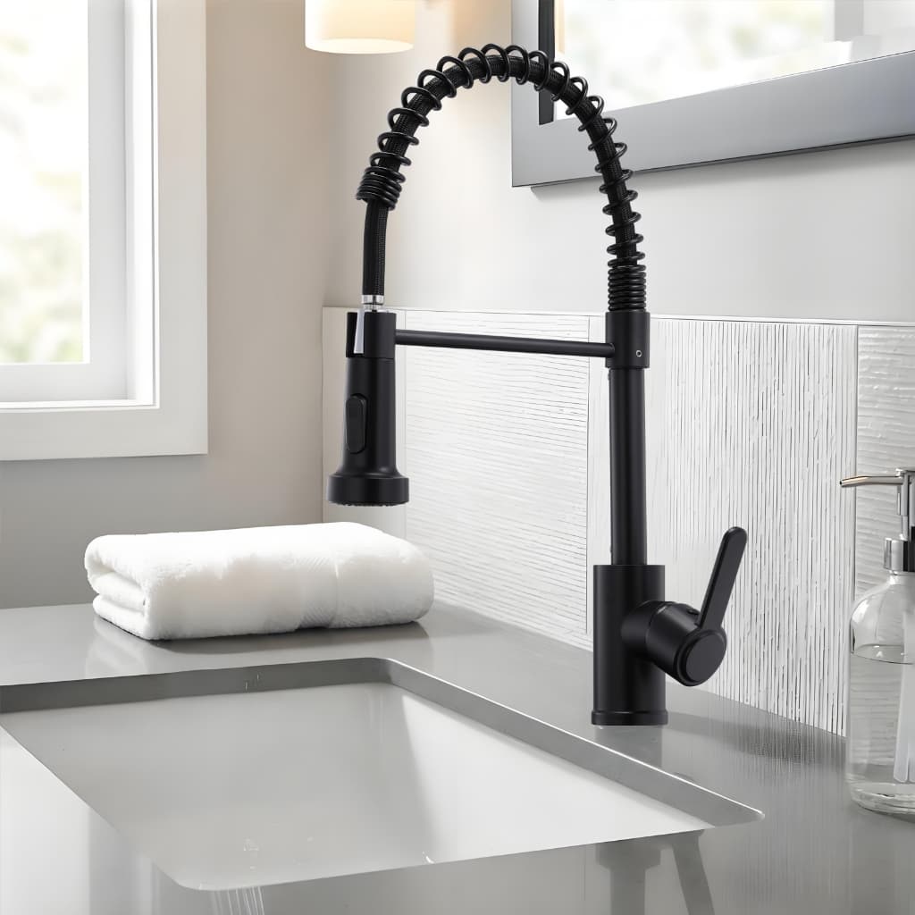 *Torneira de Cozinha com Mola Retrátil, Vários Modelos, Instalação Bancada/Parede, Versão Água Quente e Fria ou Apenas