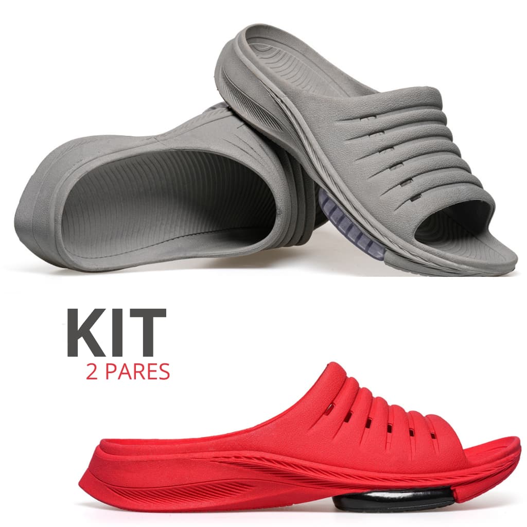 Kit Chinelo Slide Nuvem Microexpandido Confortável Leve Macio Masculino Feminino