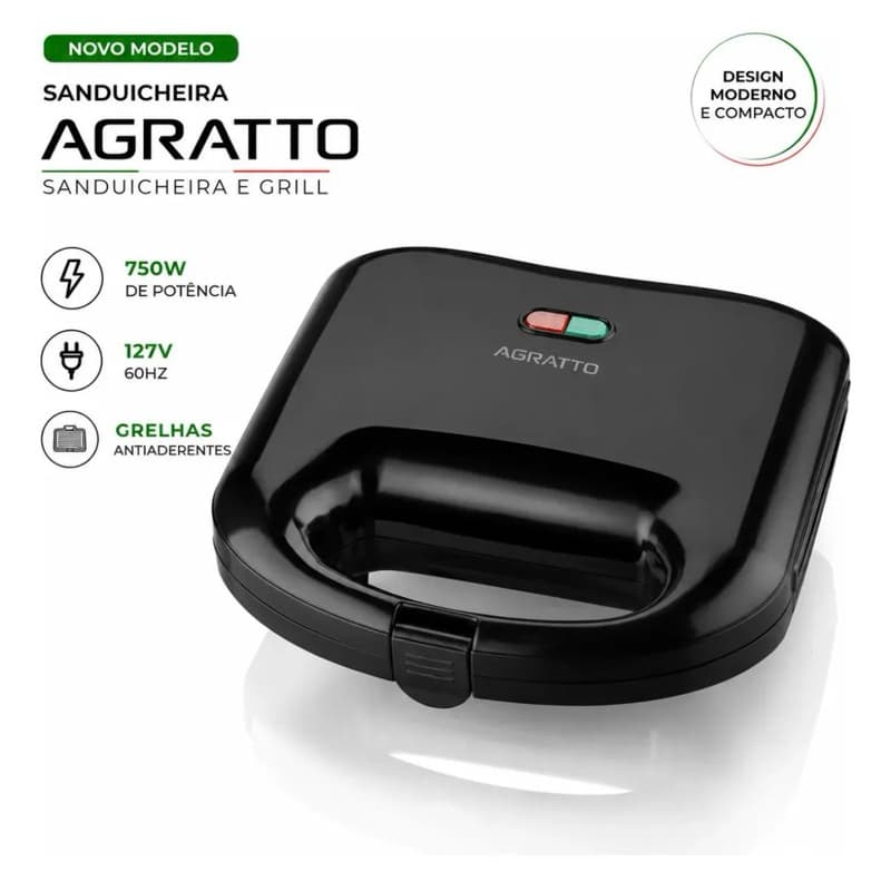 Sanduicheira & Grill Agratto Aroma 2 em 1 – 220V