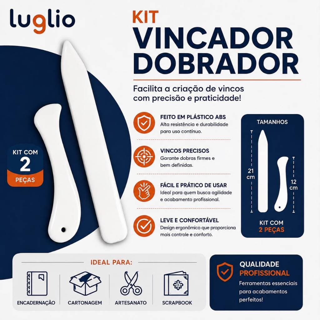 Kit Vincador Dobradeira Artesanato Encadernação Cartonagem