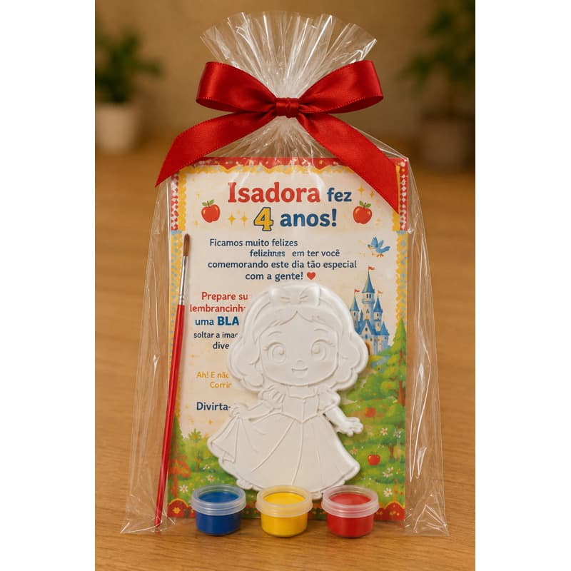 kit Placa 3D Para Colorir Banca de Neve Infantil Reutilizável Personagens | lembrancinha