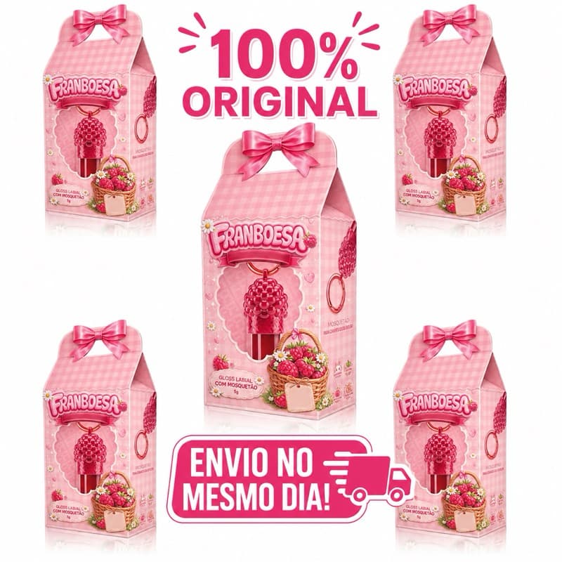 Kit com 5 Gloss Franboesa Fran brilho labial atacado