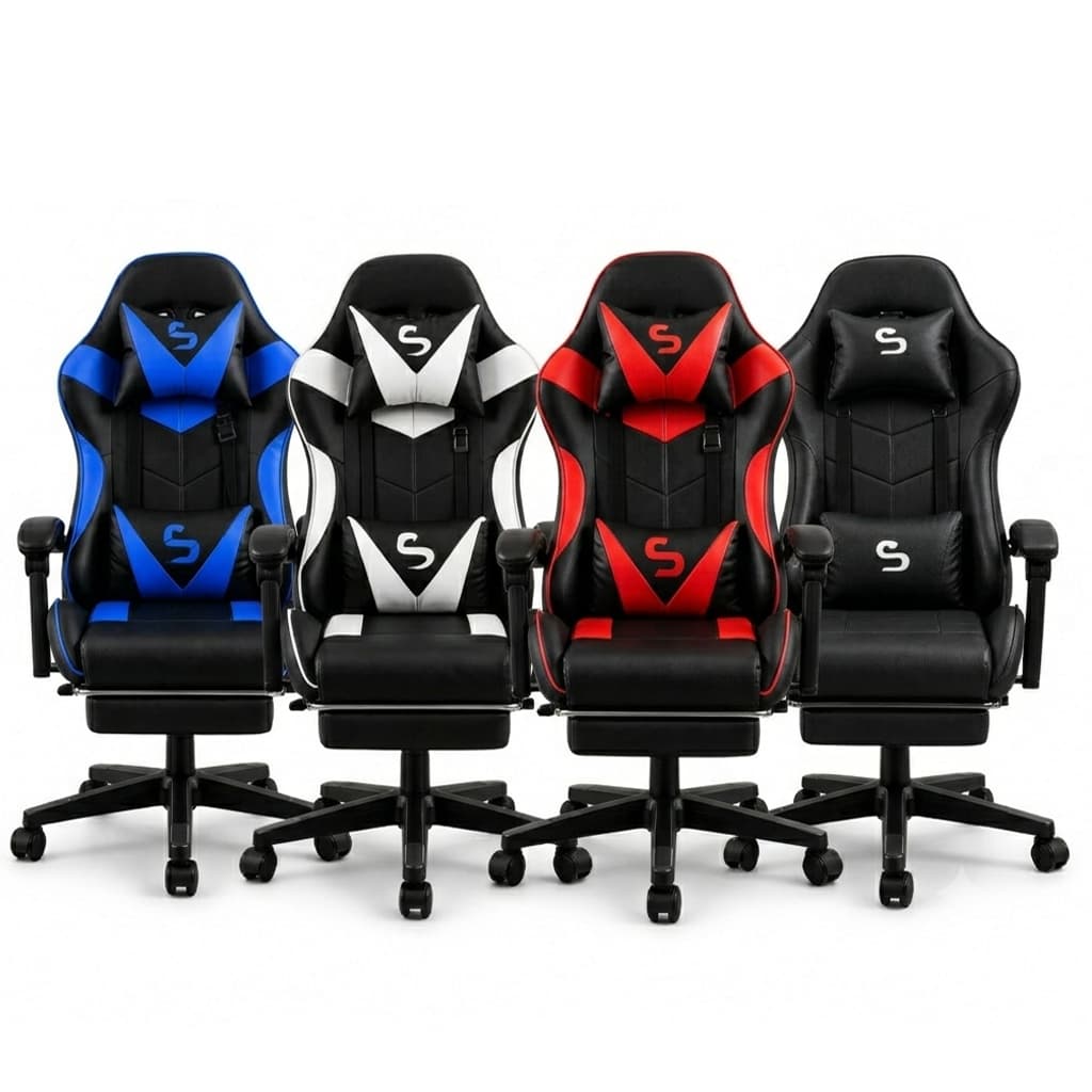 Cadeira Gamer Profissional Escritório Reclinável Confortável com Apoio para os Pés