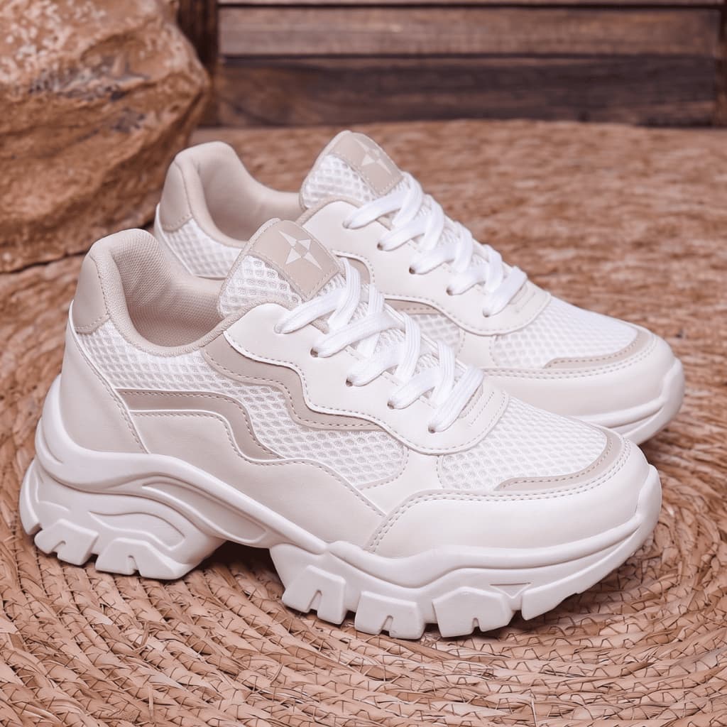 Tênis Chunky Feminino Solado Tratorado Leve Estiloso Confortável