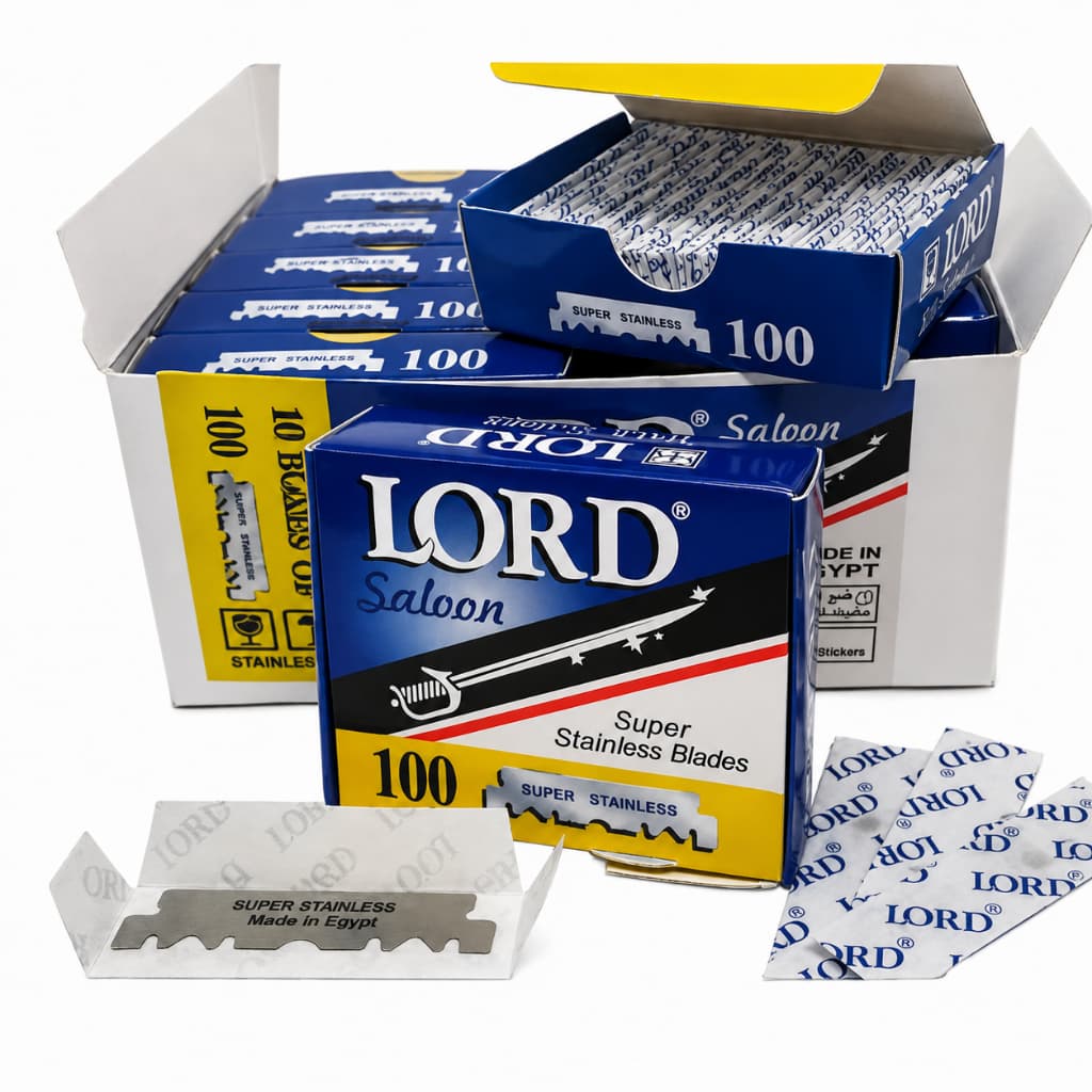 Kit Com 1000 Meia Laminas Lord Saloon Inox 10 Caixas Com 100 Unidades