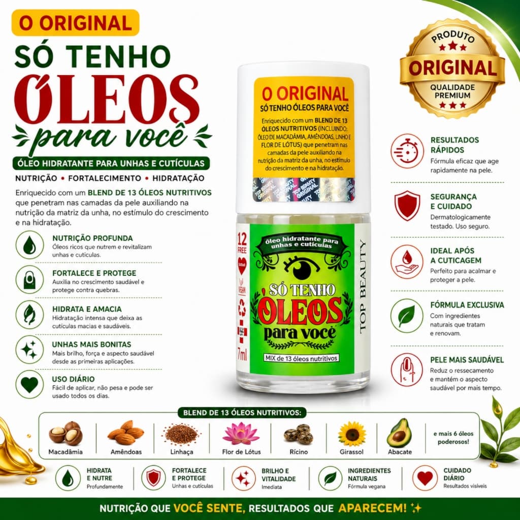Top Beauty Óleo para Unhas e Cutículas Só Tenho Óleos Para Você 7ml