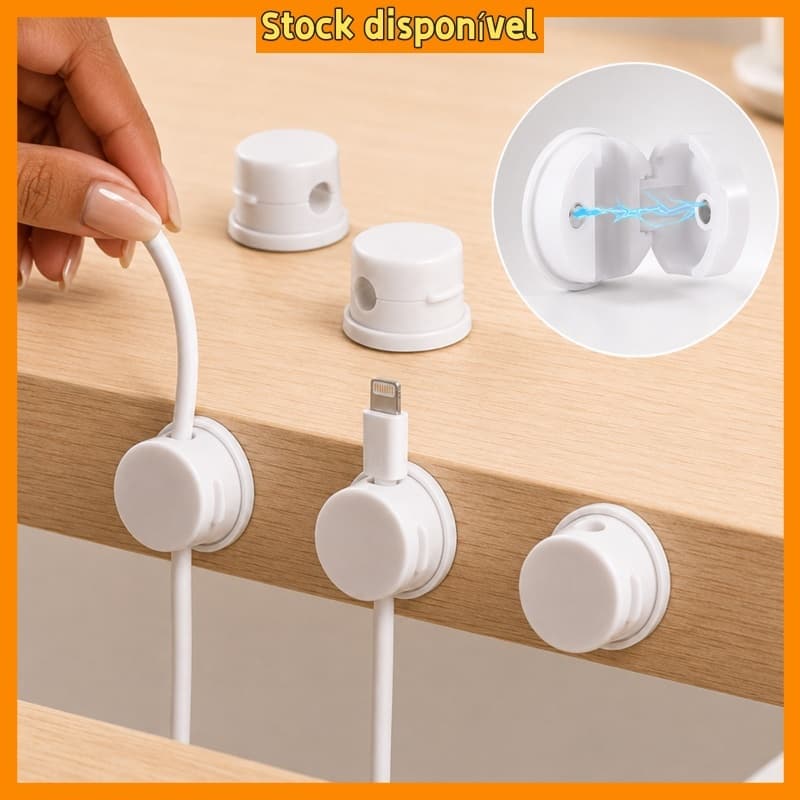 Organizador de Cabos Autoadesivo Clip Fixa Fios Mesa Carregador USB para Casa e Escritório