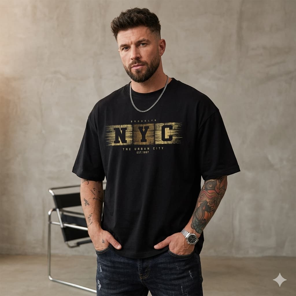 Camiseta Oversized New York City  Streetwear Unissex DTF Ref-4598