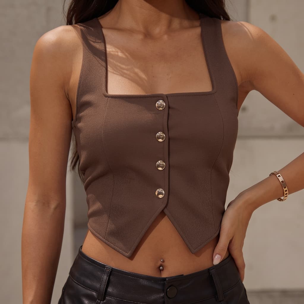 Colete Cropped Feminino - Elegância e Versatilidade Neoprene Sustentação