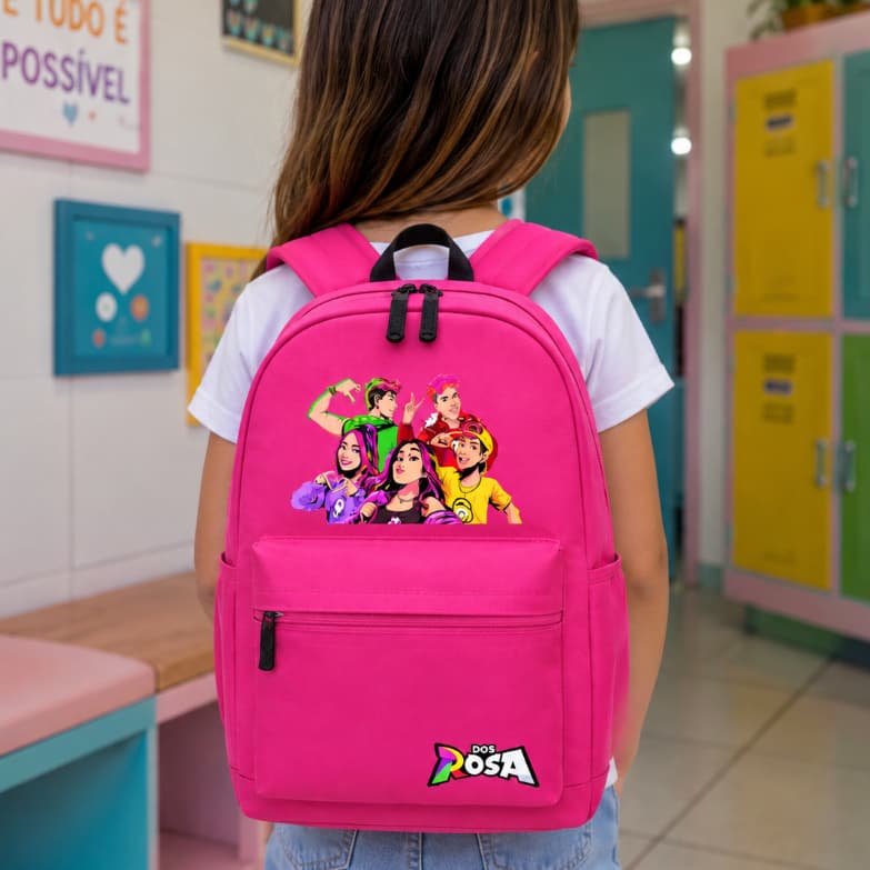 Mochila Dos Rosa Emilly Vick Turma Pink Estrela Reforçada Youtubers Katlen Void Robson Leozinho