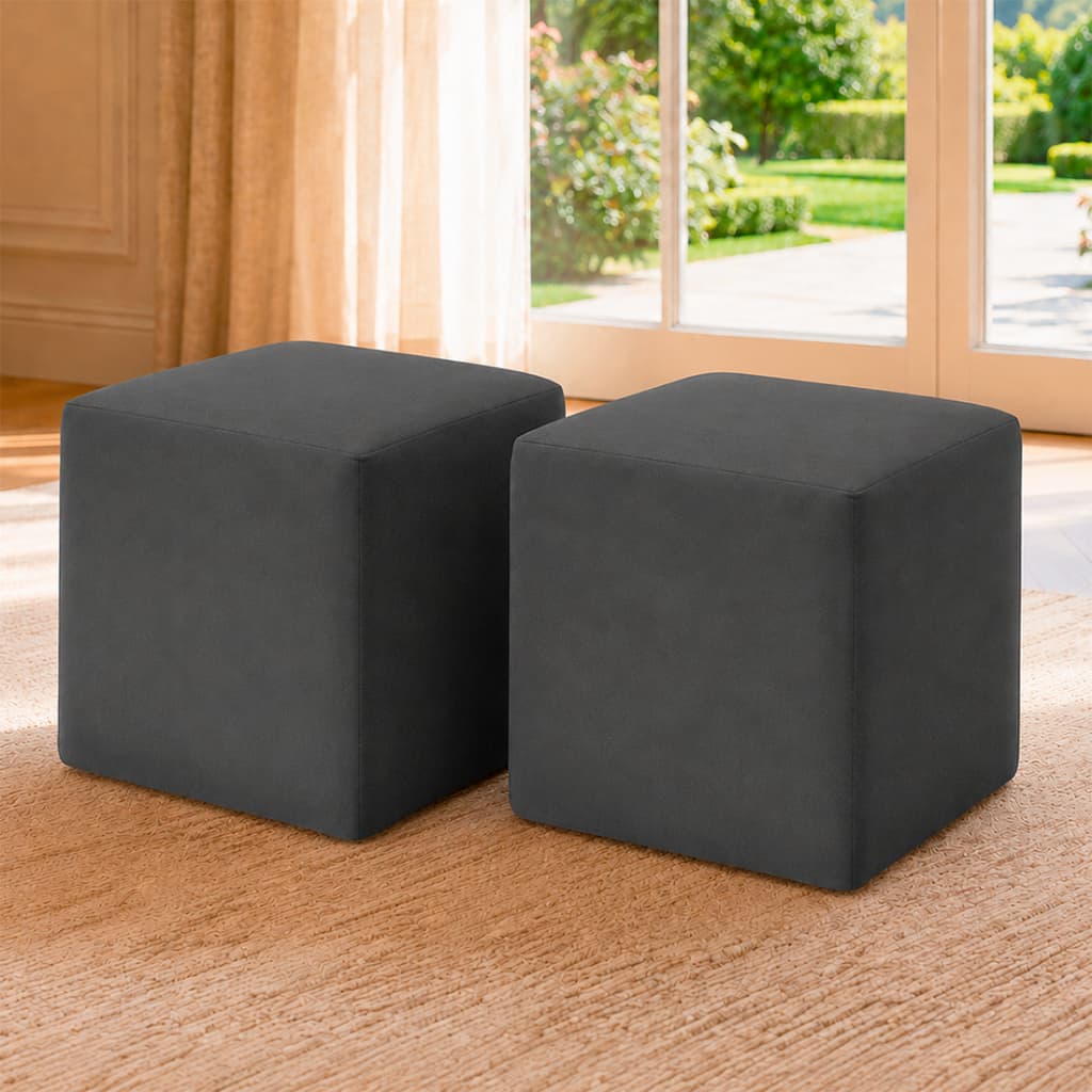 02 Capa para Puff Quadrado 40x40 Malha Gel Fácil de Vestir Resistente Ajustável Com Elástico
