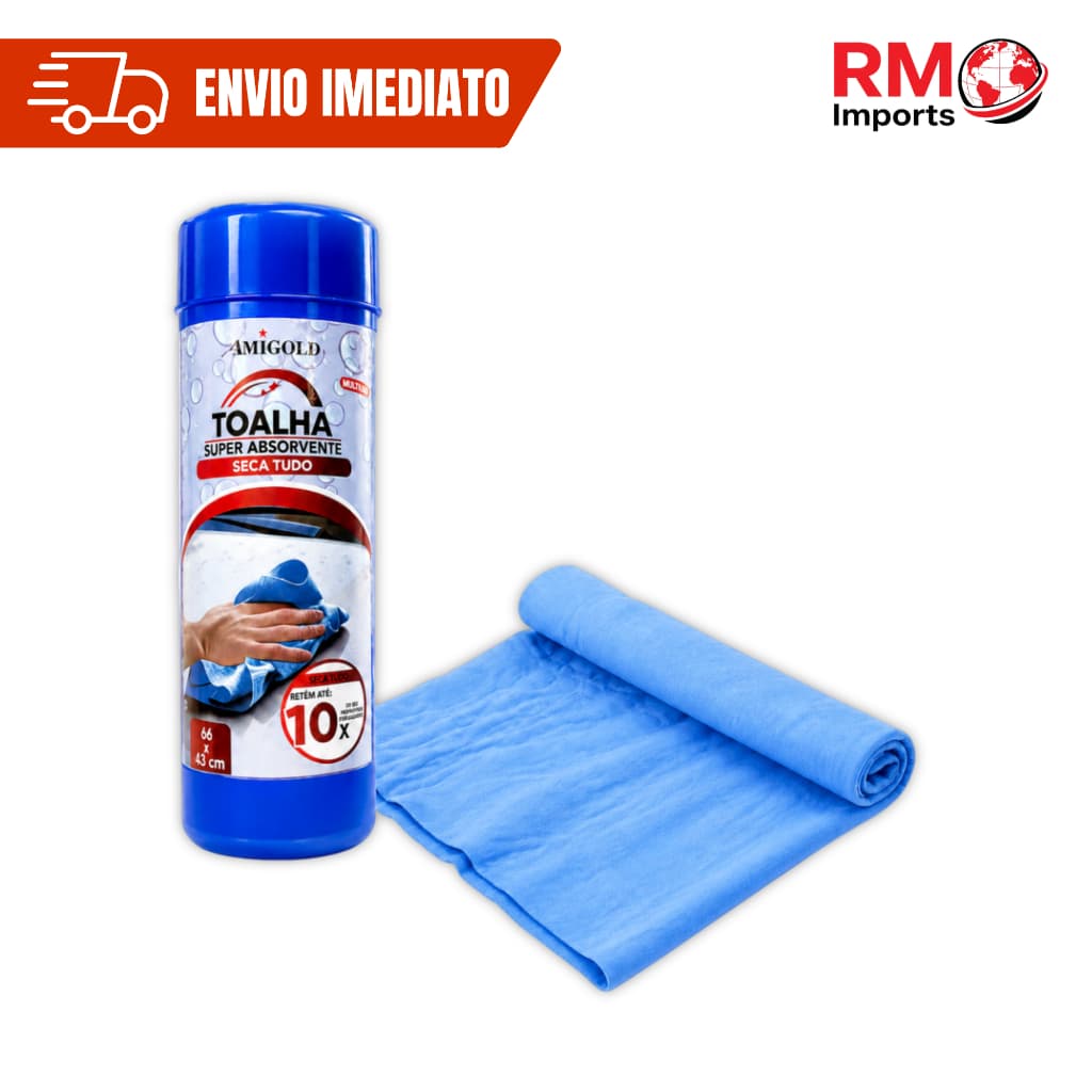Toalha Mágica PVA Ultra Absorvente Multiuso Limpa Seca Carro 66x43cm