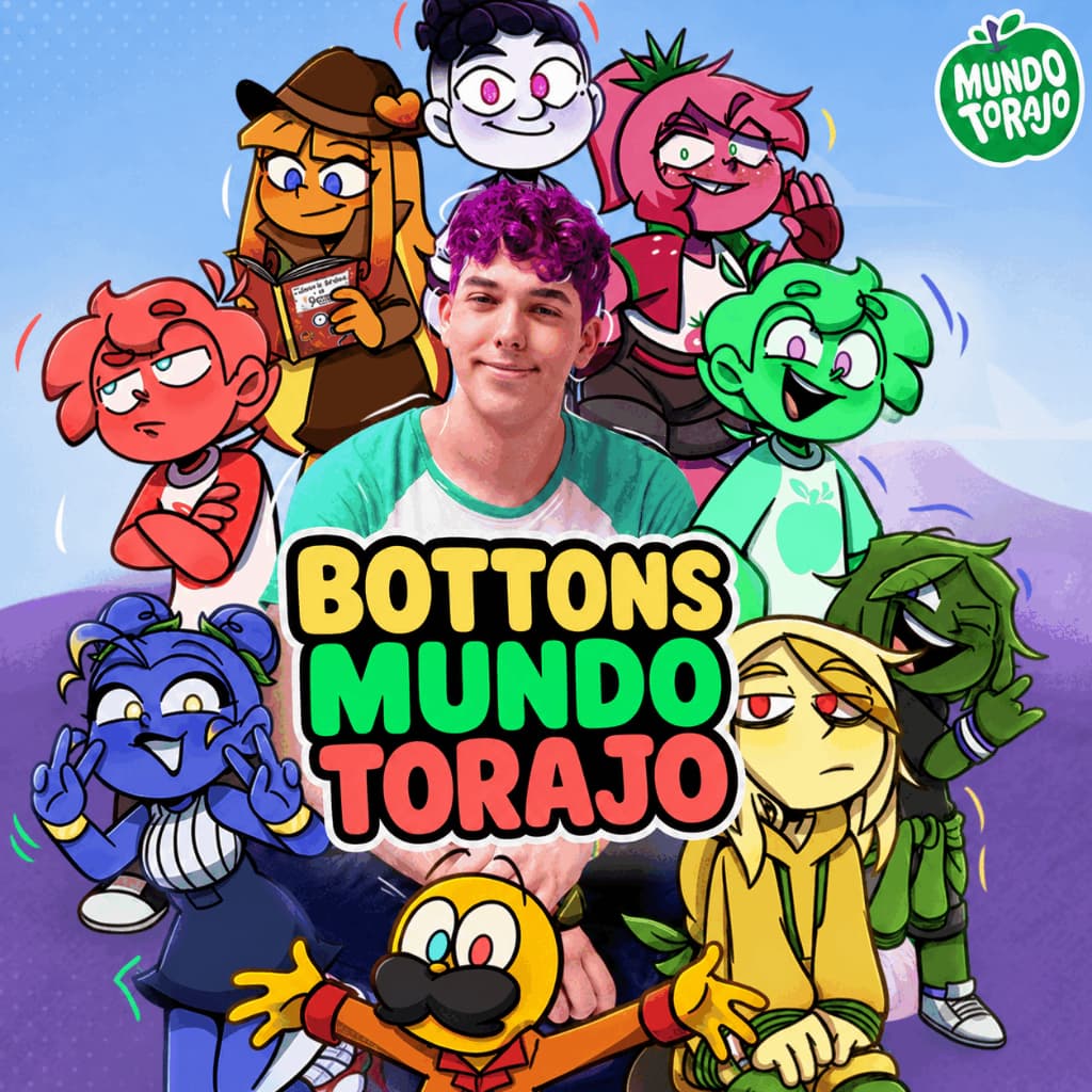 Botton Mundo Torajo todos os personagens 4,5 cm