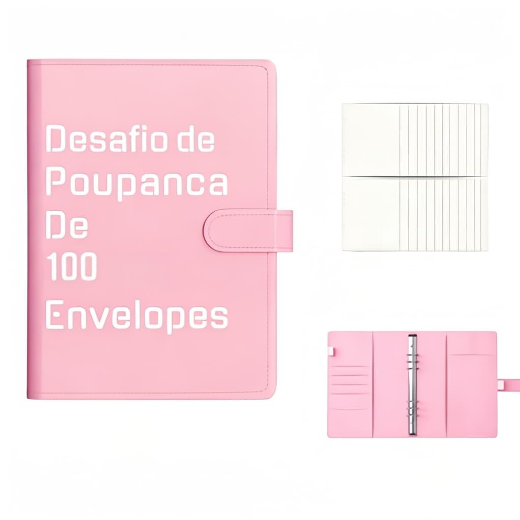 Carpeta Desafío Ahorro 100 Sobres, Control Gastos Hogar, Ahorro Dinero Pareja, Práctico Duradero Viaje