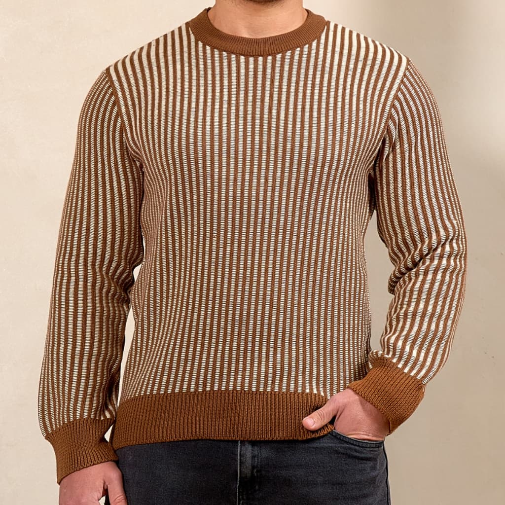 Suéter Blusa Casaco Masculino Elegance Listrado em Tricot Premium
