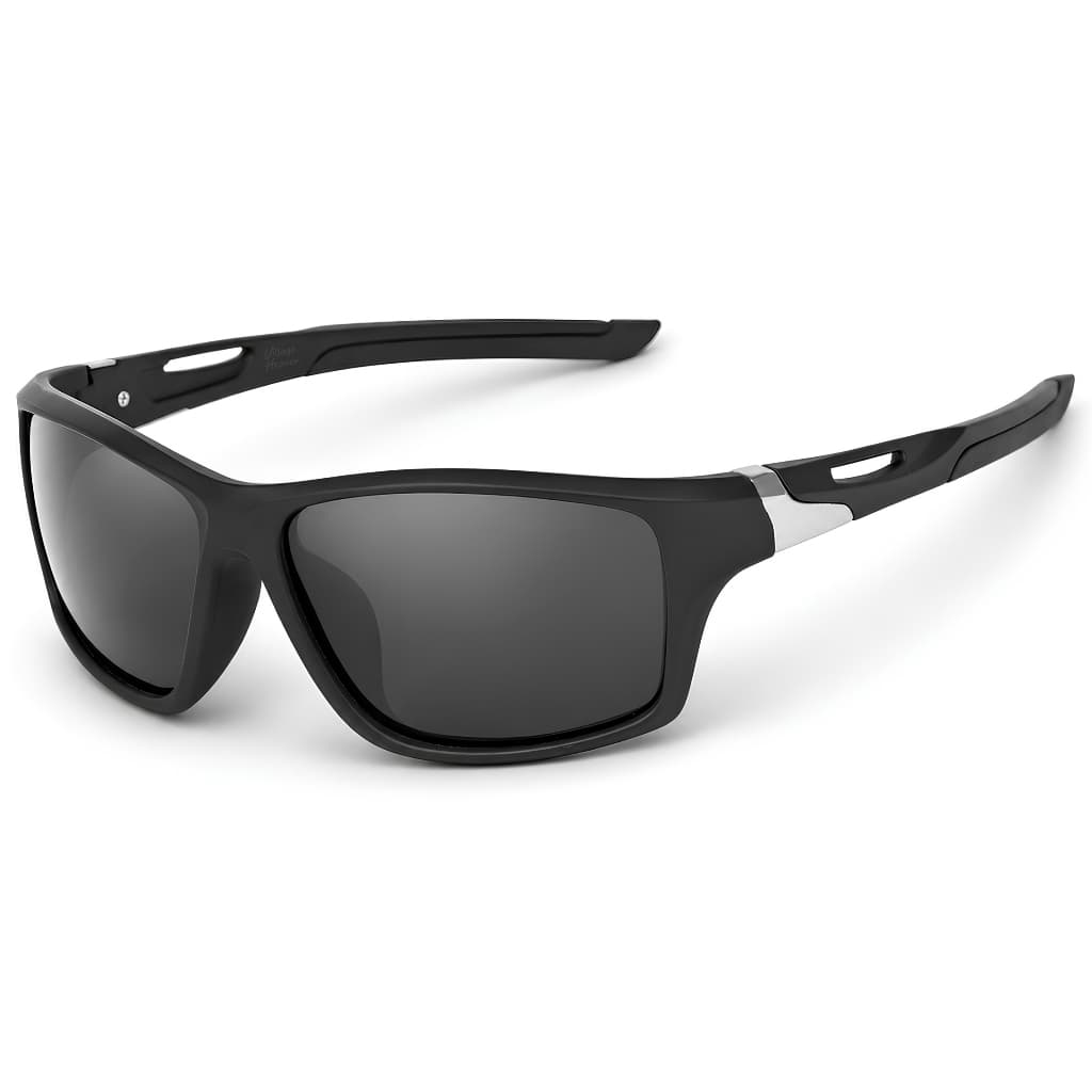 Óculos de Sol Masculino Polarizado UV400 Formato Esportivo Preto Fosco Completo Estojo E Flanela Original Heaven 2011 C1