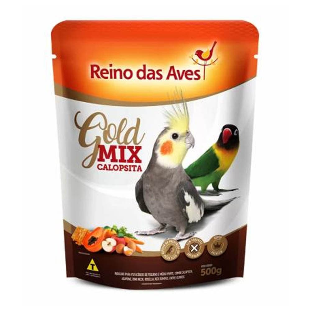 Calopsita Gold Mix 500g Para Calopsita Reino das Aves