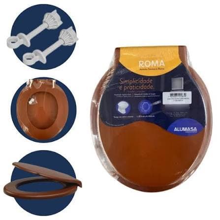 Assento Sanitário Oval Roma Alumasa - Design Anatômico, Fácil Limpeza, Compatível com Múltiplas Marcas