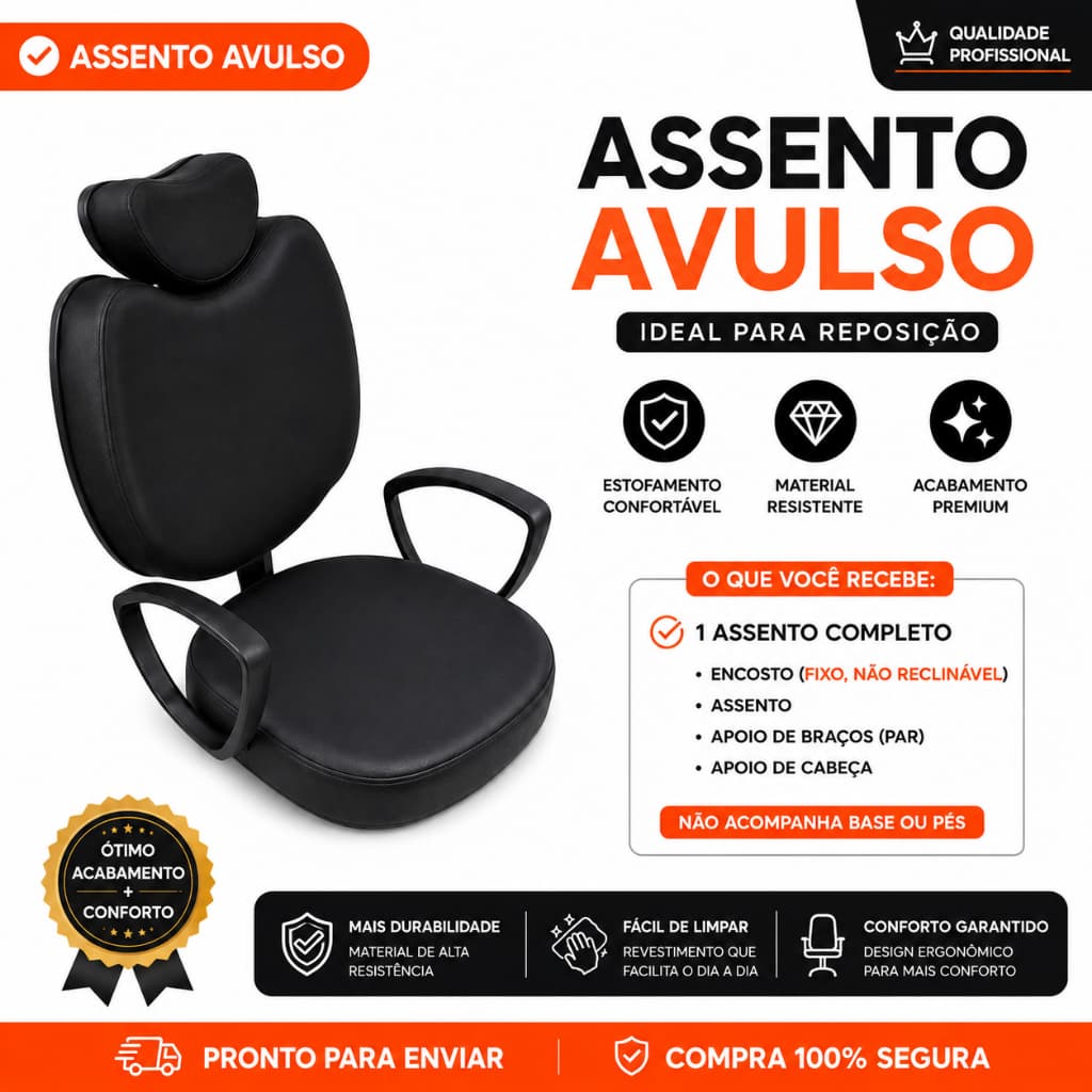 Estofado para Cadeiras de Salão Cabeleireiros Salão de Beleza e Barbearia Renove Reforme sua Cadeira Poltrona