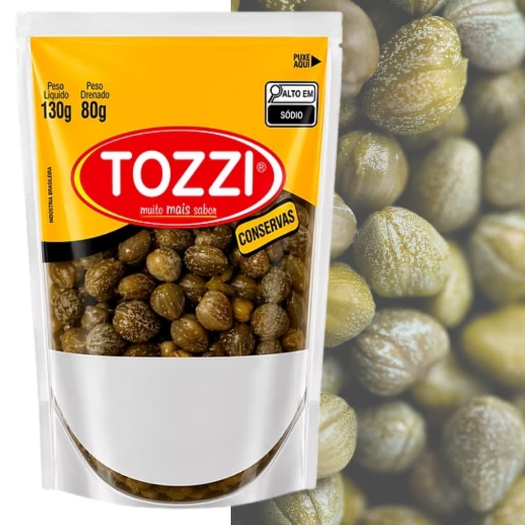 Alcaparras Em Conserva Sachê 80g Aperitivo Tempero Tozzi