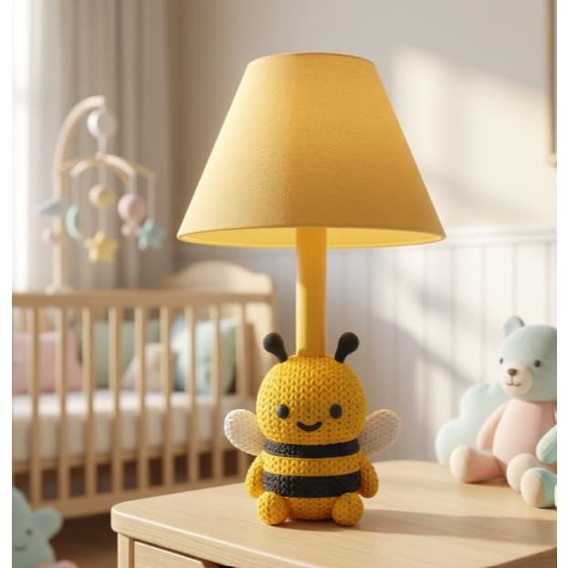 Luminária Infantil Abelhinha Abajur Decorativo para Quarto de Bebê Tema Jardim Encantado