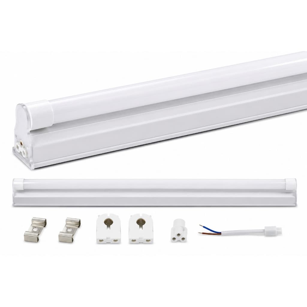 Kit Lâmpada Tubular T5 LED 90cm 15W Com Calha Completa Mayler Branco Frio
