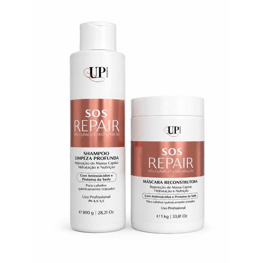 UP Élegance Kit Cronograma SOS Repair Essência Pós-Química Shampoo 800g + Máscara 1KG