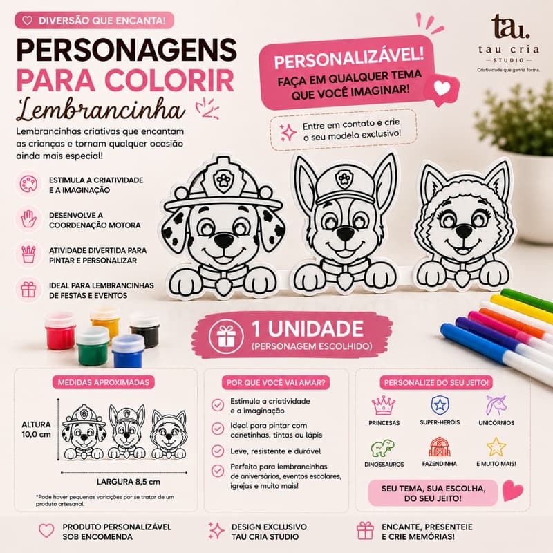 Personagens para colorir - lembrancinhas