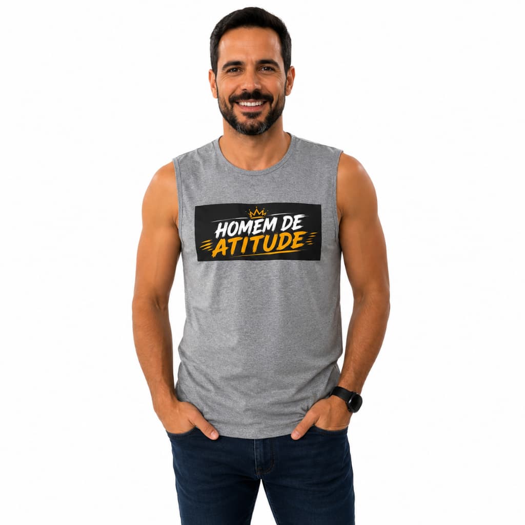 Regata Masculino Adulto Algodão Homem Moderno P M G GG