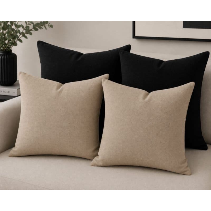 kit com 4 capas de almofadas tecido blackout
