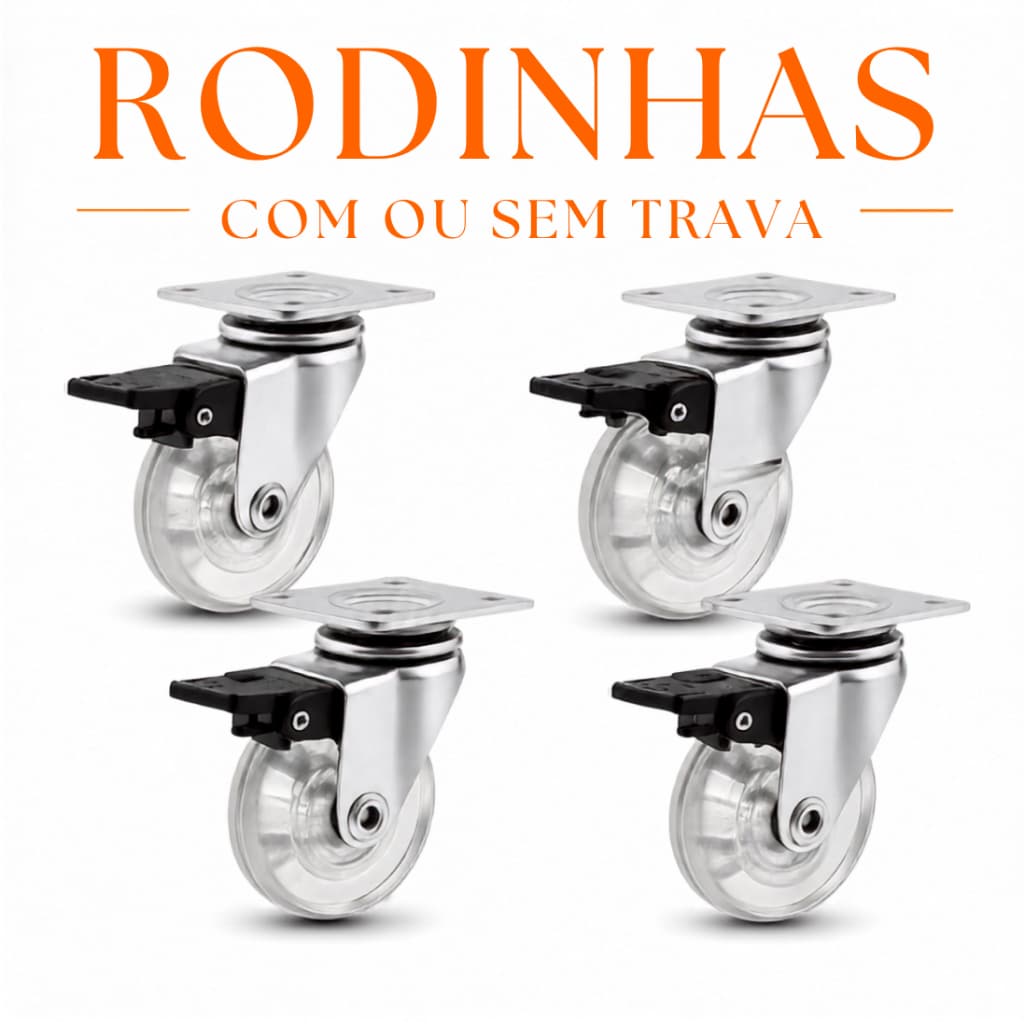 Rodízios Giratório Em Gel Com e Sem Trava Movel 35mm/50mm Silencioso para Móveis e Estantes