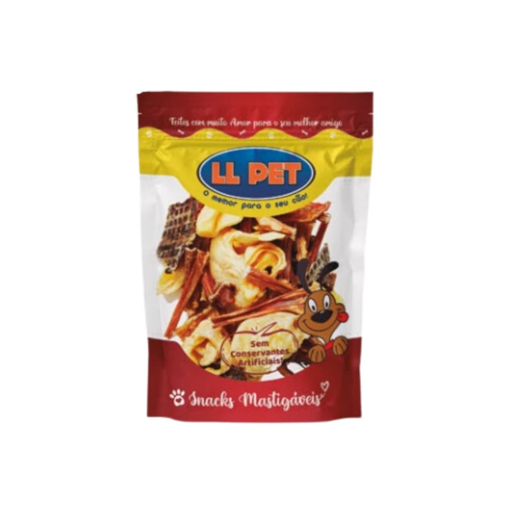 Petisco Natural Misto Bovino LL Pet ( Bexiga, Esôfago e Orelha Desidratada ) 100g