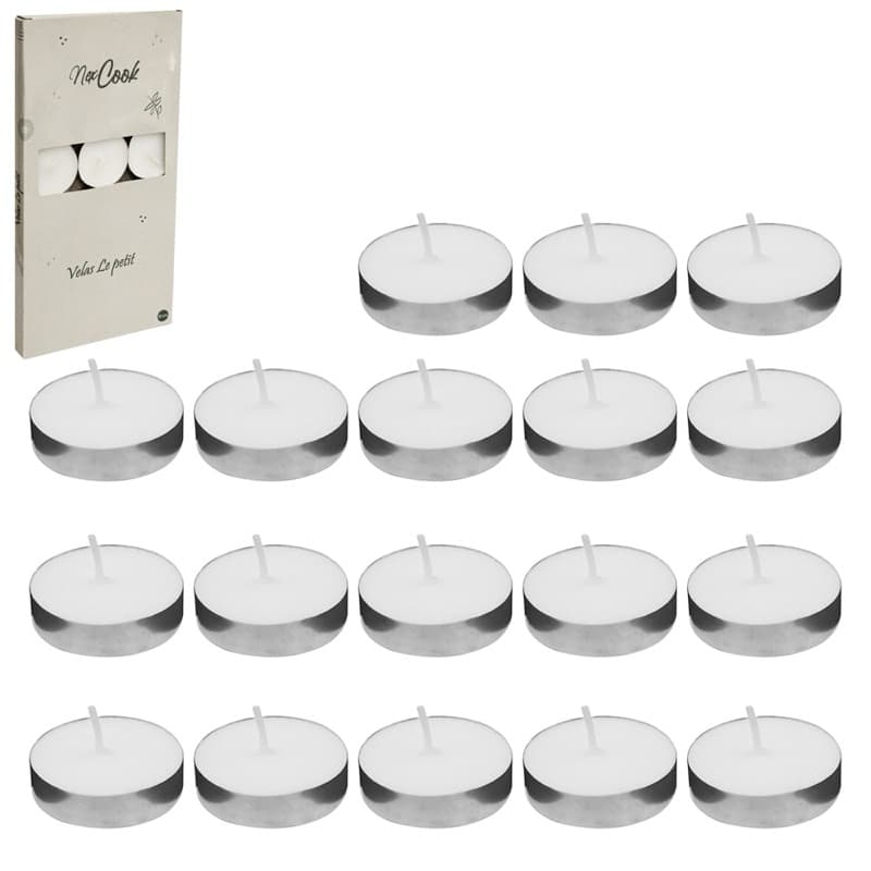 VELA DECORATIVA FLUTUANTE / RECHAUD BRANCA COM 18 PECAS