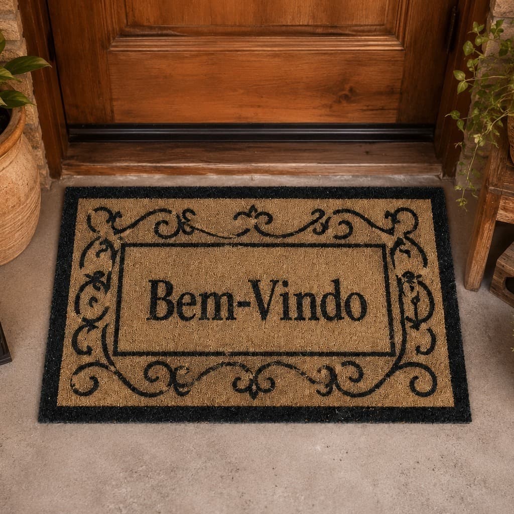 Capacho De Porta Fibra De Coco Tapete Entrada Casa Antiderrapante Tapetes Decorativos Seja Bem Vindo