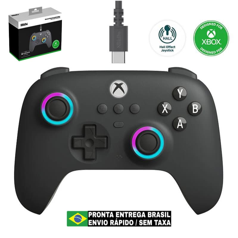 Joystick 8Bitdo Ultimate C - Controle com Fio para Xbox Series X|S, Xbox One, Windows 10/11 - Hall Effect