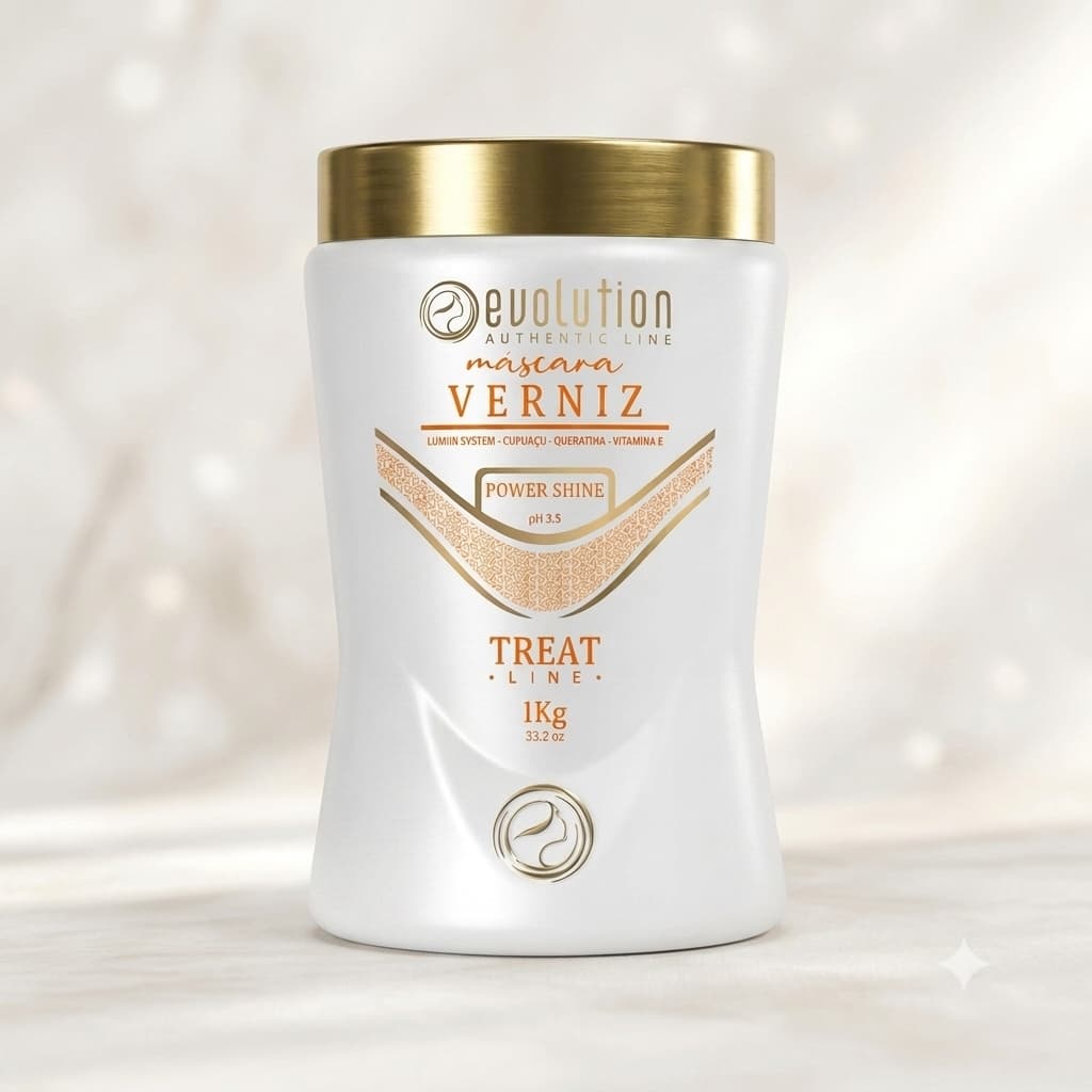 Evolution Máscara Banho de Verniz 1kg Hidratação Profunda e Brilho Intenso Power Shine Treat Line para Cuidado Capilar